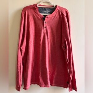 Tommy Bahama Red heathered Henley Shirt for Men